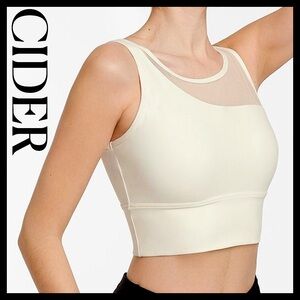 Sporty by Cider Shift Mesh Strappy Padded Yoga Bra Top Size (M) NEW with Tags